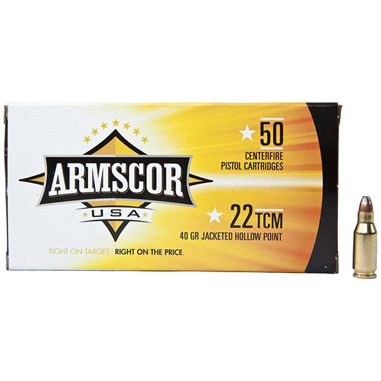 ARMSCOR AMMO 22TCM 40GR JHP 50/20 - Ammunition